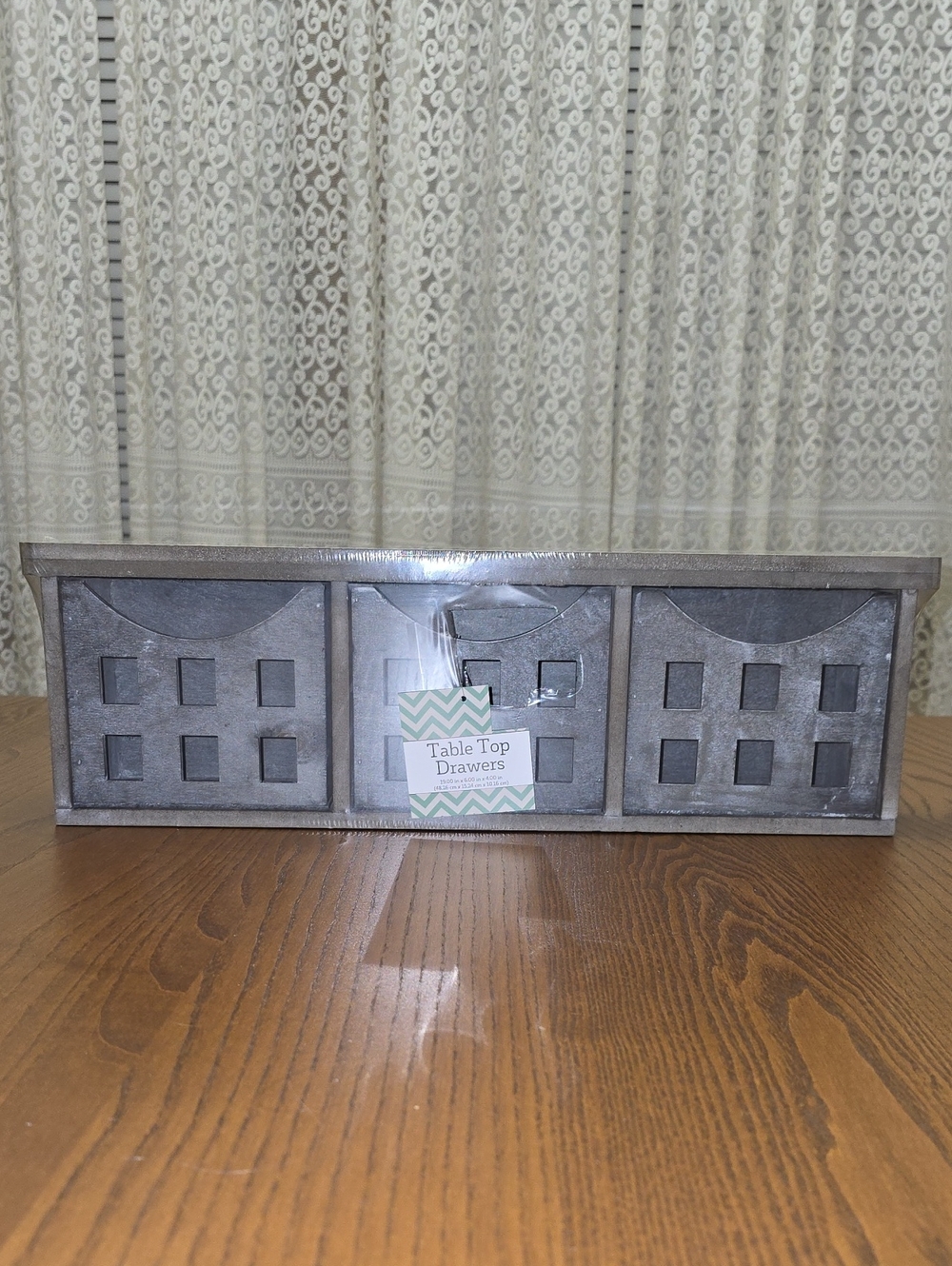 Rustic 3 Drawer Organizer Tabletop or Wall Mount Farmhouse Storage Unit MDF Wood - Picture 9 of 9